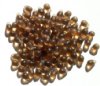 100 4x6mm Transparent Matte Smoke Topaz Drop Beads